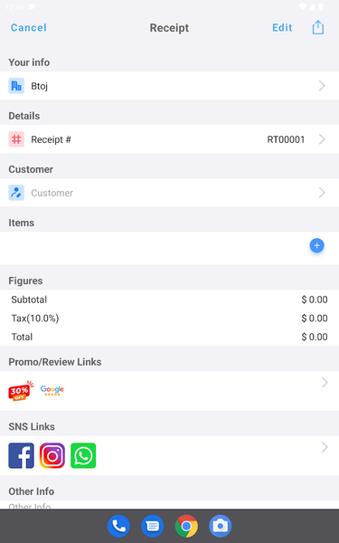 Receipt Maker - عکس برنامه موبایلی اندروید