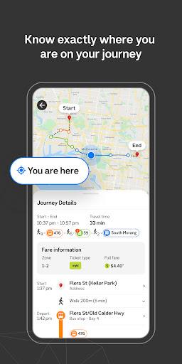 Public Transport Victoria app - Image screenshot of android app