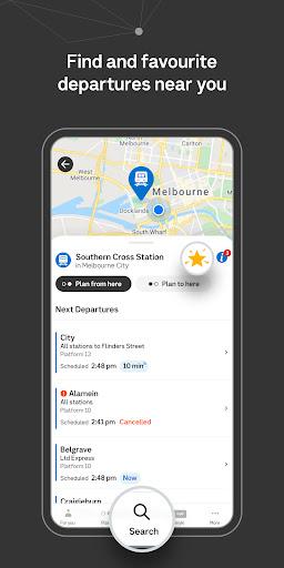 Public Transport Victoria app - Image screenshot of android app