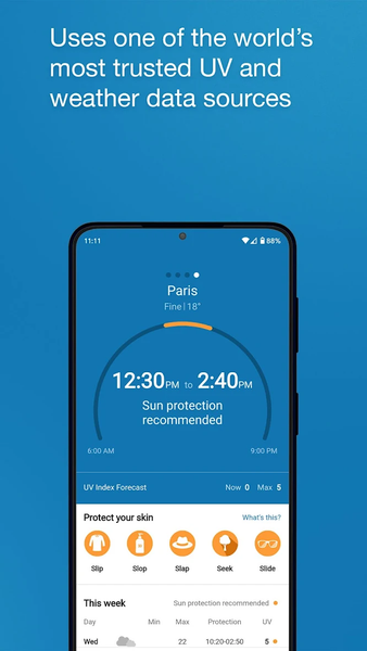 SunSmart Global UV - عکس برنامه موبایلی اندروید