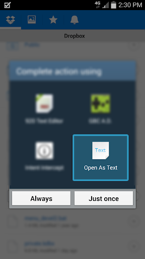 Open As Text - Image screenshot of android app