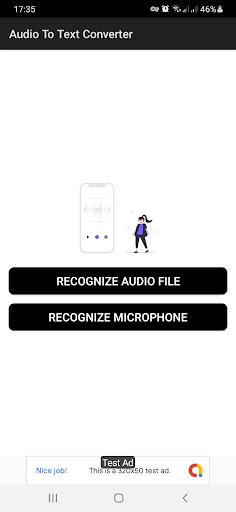 Audio File To Text Converter - Image screenshot of android app