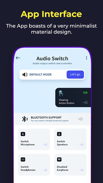 Audio Switch Disable Headphone - Image screenshot of android app