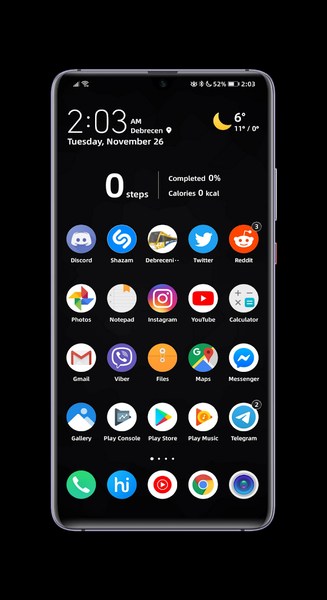 Minimal Black EMUI 9.1/10/10.1 - Image screenshot of android app