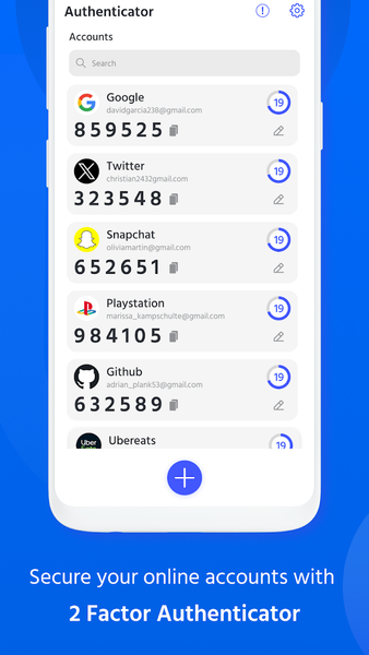 Authenticator App - ۲FA & OTP - عکس برنامه موبایلی اندروید