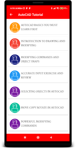 AutoCAD Tutorials - عکس برنامه موبایلی اندروید