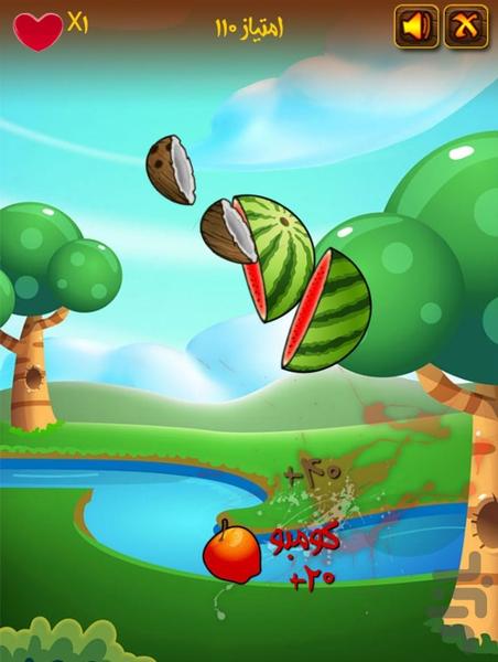 بازی برش میوه - Gameplay image of android game