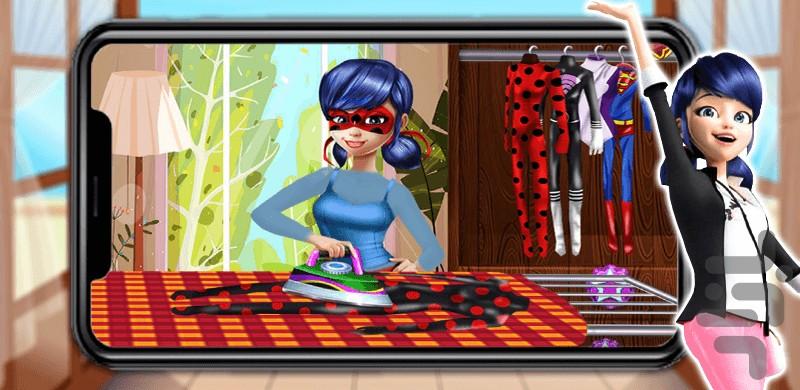 لباس شویی و خانه تکانی دختر کفشدوزکی - عکس بازی موبایلی اندروید
