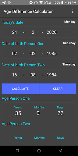 Age Difference Calculator - عکس برنامه موبایلی اندروید