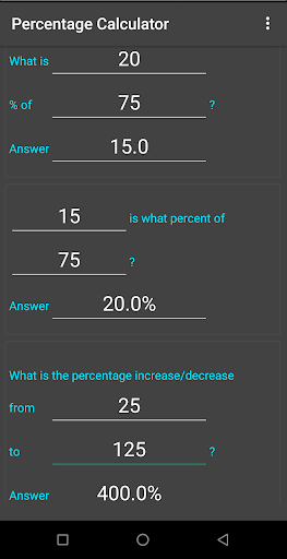 Percentage Calculator - Image screenshot of android app