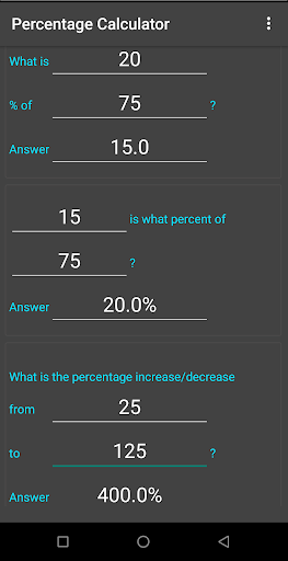 Percentage Calculator - عکس برنامه موبایلی اندروید