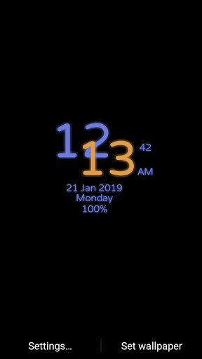 Awesome Digital Clock Lwp - Image screenshot of android app
