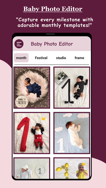 Baby Photo Editor - Month Pics - عکس برنامه موبایلی اندروید