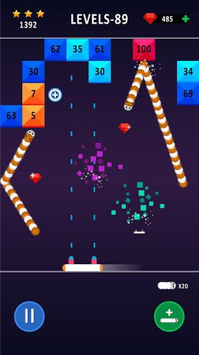 Snake Bricks Breaker - Gameplay image of android game