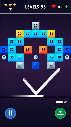 Snake Bricks Breaker - Gameplay image of android game