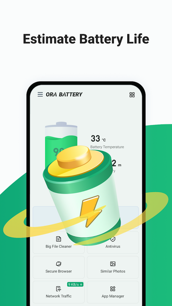 Ora Battery, Cleaner Antivirus - عکس برنامه موبایلی اندروید