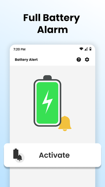 Full Battery 100% Alarm - Image screenshot of android app