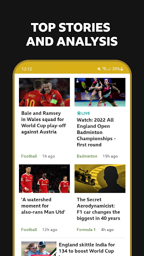 BBC Sport - News & Live Scores - عکس برنامه موبایلی اندروید