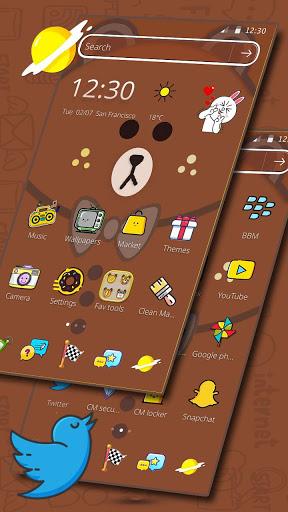 Brown Bear Cartoon Theme - Image screenshot of android app