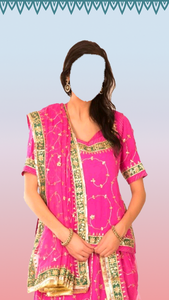 Rajasthani Woman Face Changer - Image screenshot of android app