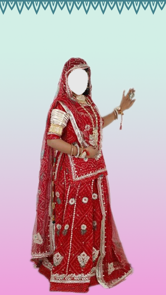Rajasthani Woman Face Changer - Image screenshot of android app