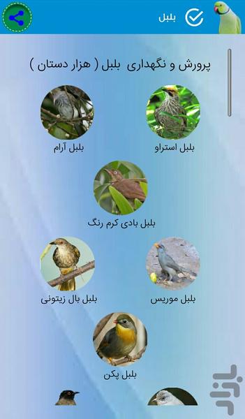 مرجع پرندگان زینتی - عکس برنامه موبایلی اندروید