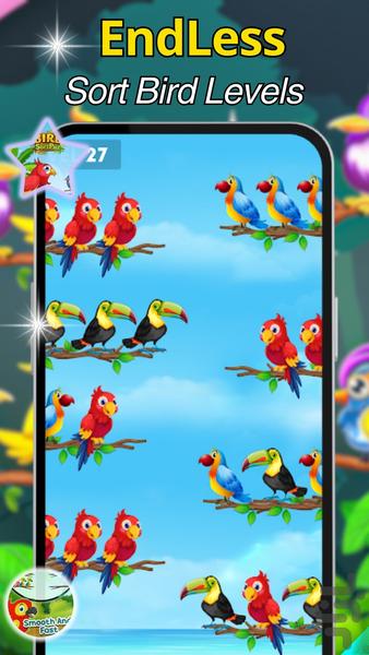 Bird Sort - مرتب سازی پرنده 2024 - Gameplay image of android game