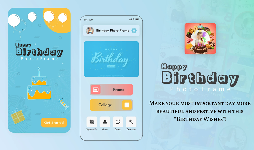 Birthday Photo Frame & Editor - Image screenshot of android app
