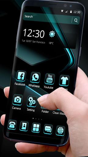 Black Cyan Simple Theme - عکس برنامه موبایلی اندروید