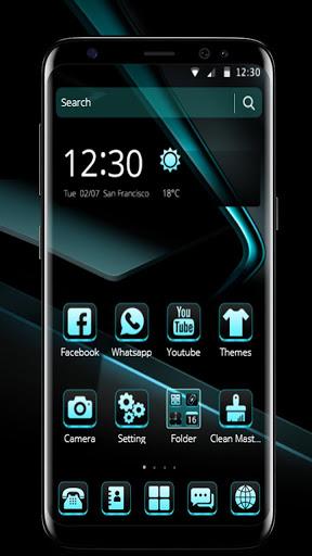 Black Cyan Simple Theme - عکس برنامه موبایلی اندروید