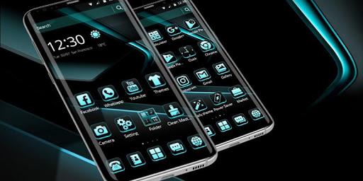 Black Cyan Simple Theme - عکس برنامه موبایلی اندروید