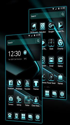 Black Cyan Simple Theme - عکس برنامه موبایلی اندروید