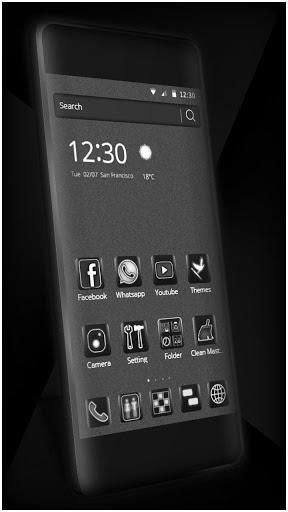 Black Cool Neat Theme - Image screenshot of android app