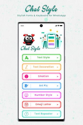 Chat Style : Stylish Font & Keyboard For Whatsapp - عکس برنامه موبایلی اندروید