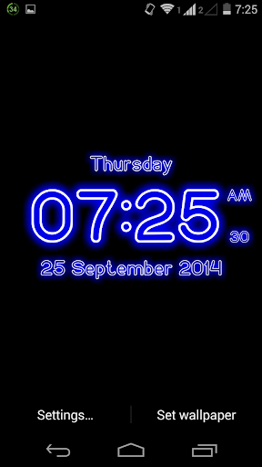 Neon Digital Clock LiveWP - Image screenshot of android app
