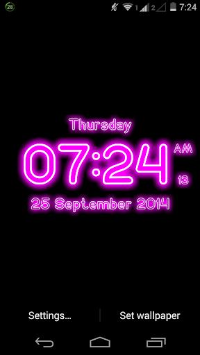 Neon Digital Clock LiveWP - Image screenshot of android app
