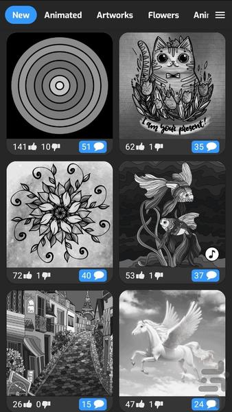 Black Color by Number - Super Colori - عکس بازی موبایلی اندروید