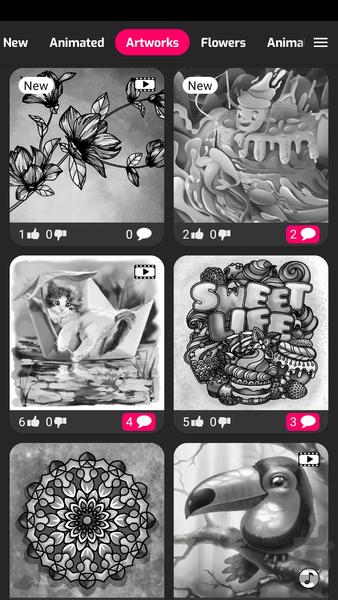 Black Color by Number - Super Colori - عکس بازی موبایلی اندروید