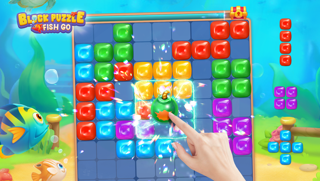 Block Puzzle 99: Fish Go - Gameplay image of android game