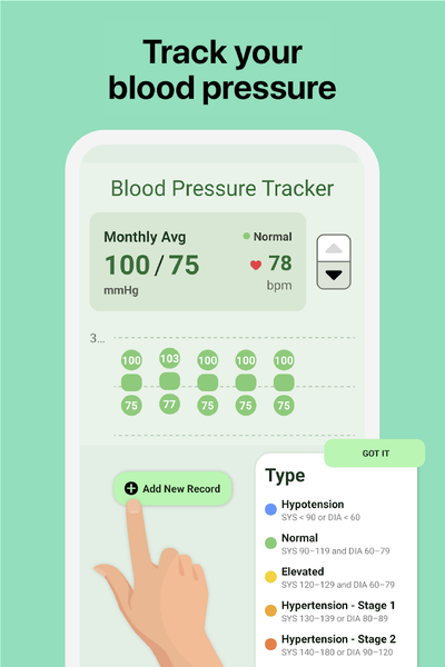 Blood pressure app: BP Logger - Image screenshot of android app