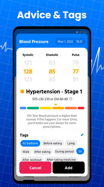 Blood Pressure App Pro - عکس برنامه موبایلی اندروید