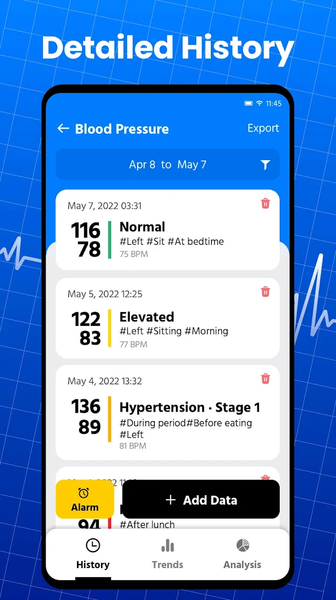 Blood Pressure App Pro - عکس برنامه موبایلی اندروید