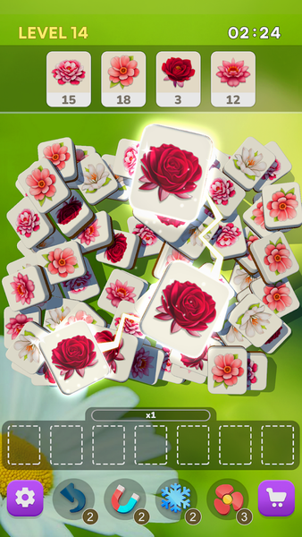 Blossom Tile 3D: Triple Match - Gameplay image of android game