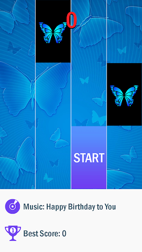 Blue Butterfly Piano Tiles  - Magic Tiles 2020 - Gameplay image of android game
