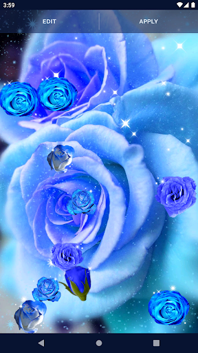 Blue Rose Live Wallpaper 3D - Image screenshot of android app