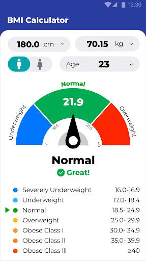 BMI Calculator - Ideal Weight - Image screenshot of android app