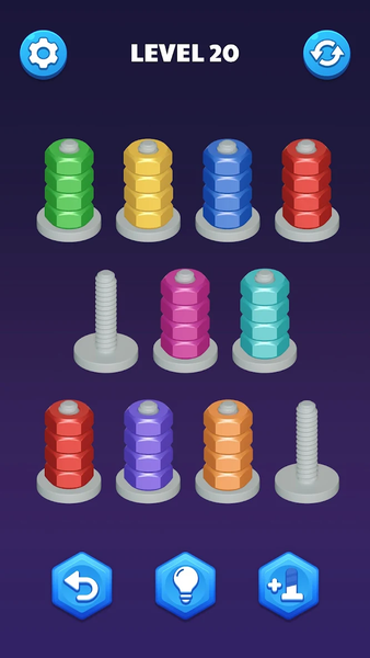 Nut Sort Puzzle:Nuts and Bolts - Gameplay image of android game