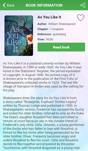 Novel by William Shakespeare - Image screenshot of android app