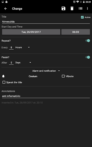 Alarm and pill reminder - عکس برنامه موبایلی اندروید
