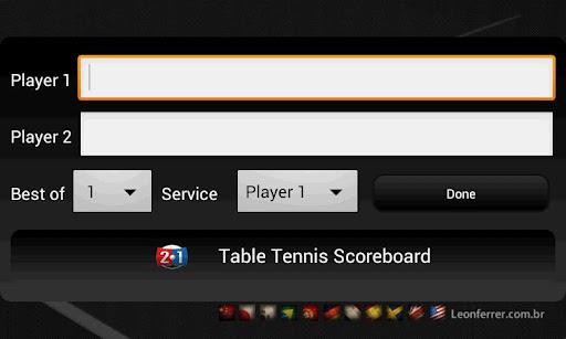 Table Tennis Scoreboard - عکس برنامه موبایلی اندروید